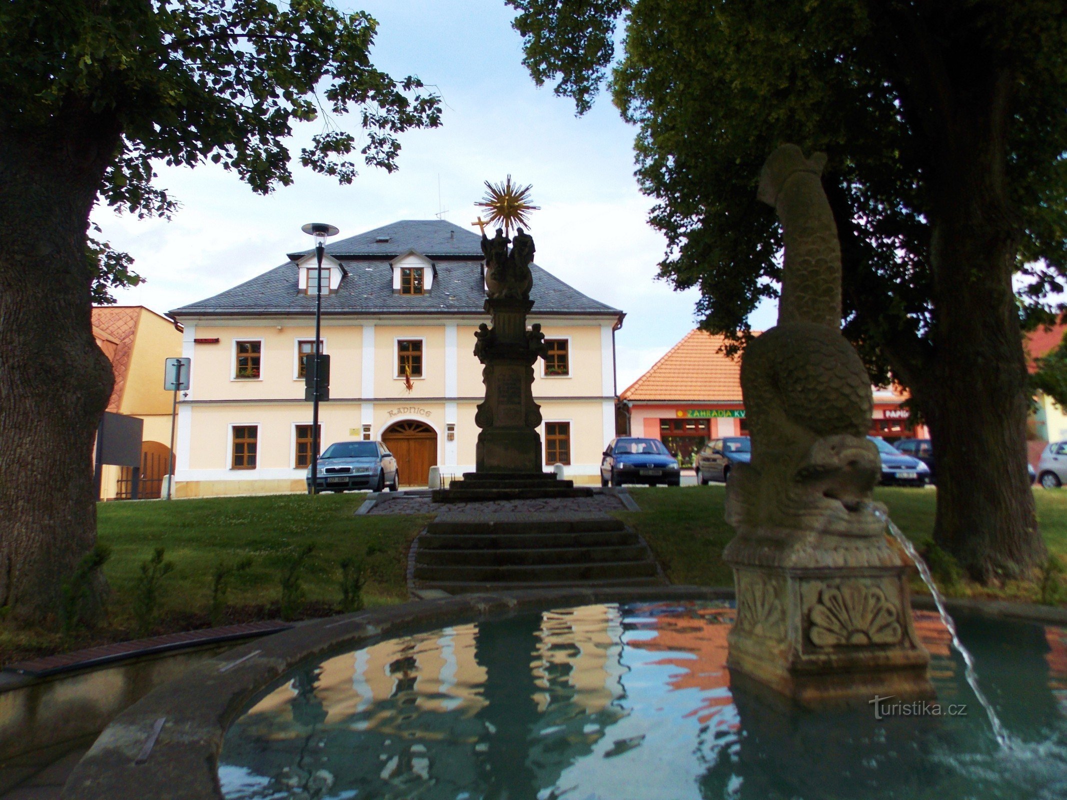 The fountain on the square in Brumov