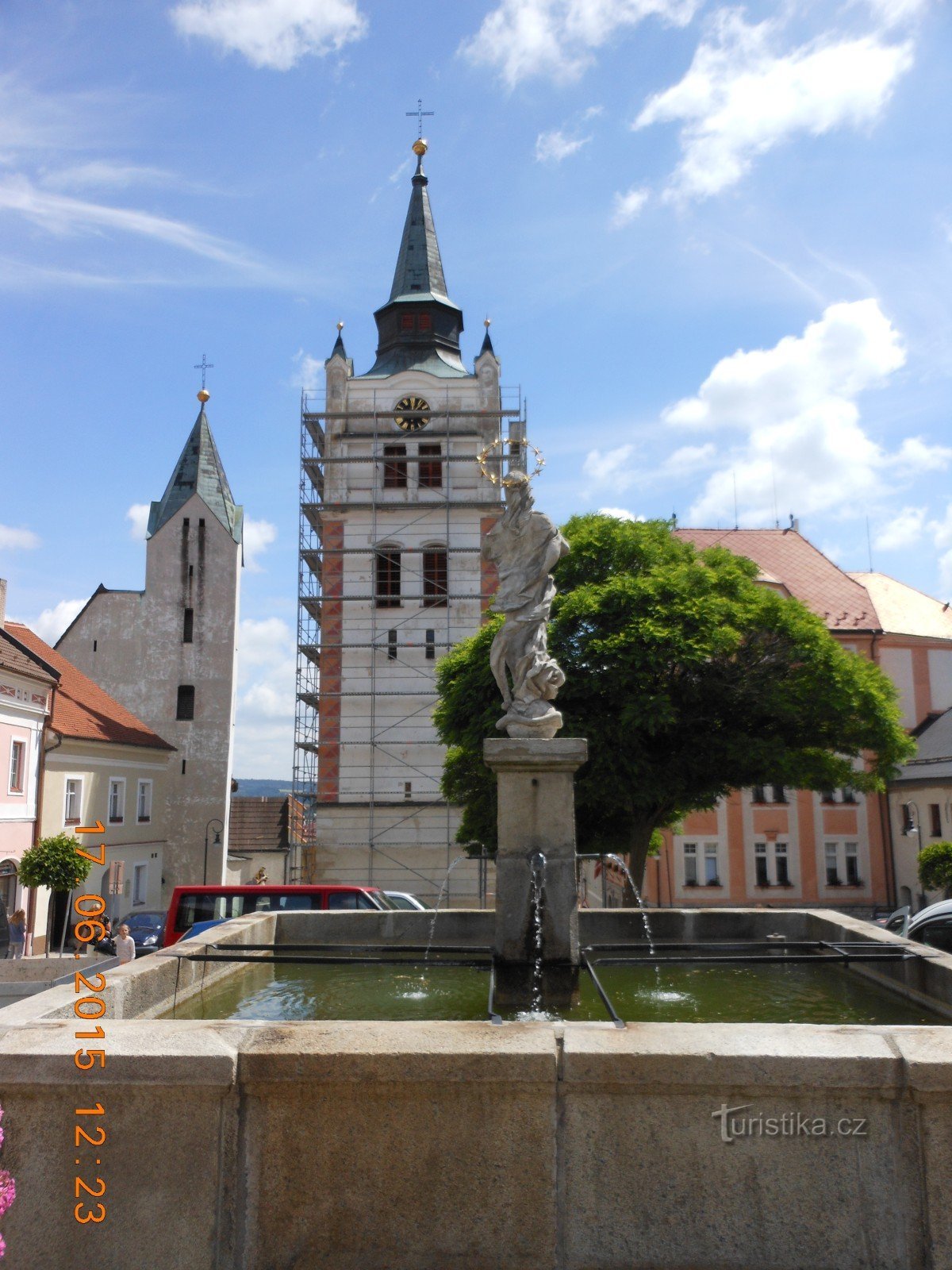 Fonteinen op het plein - Vimperku