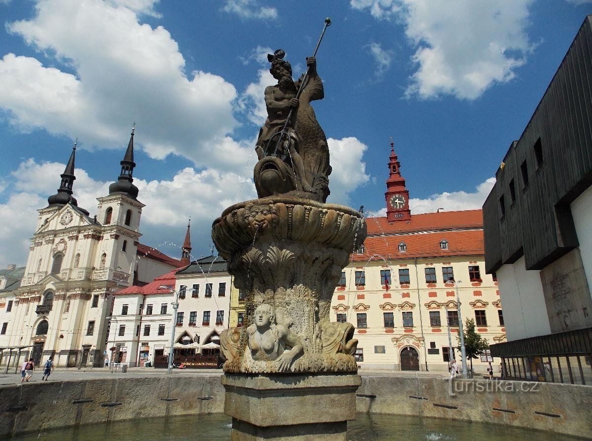 Fountains in the center of Jihlava