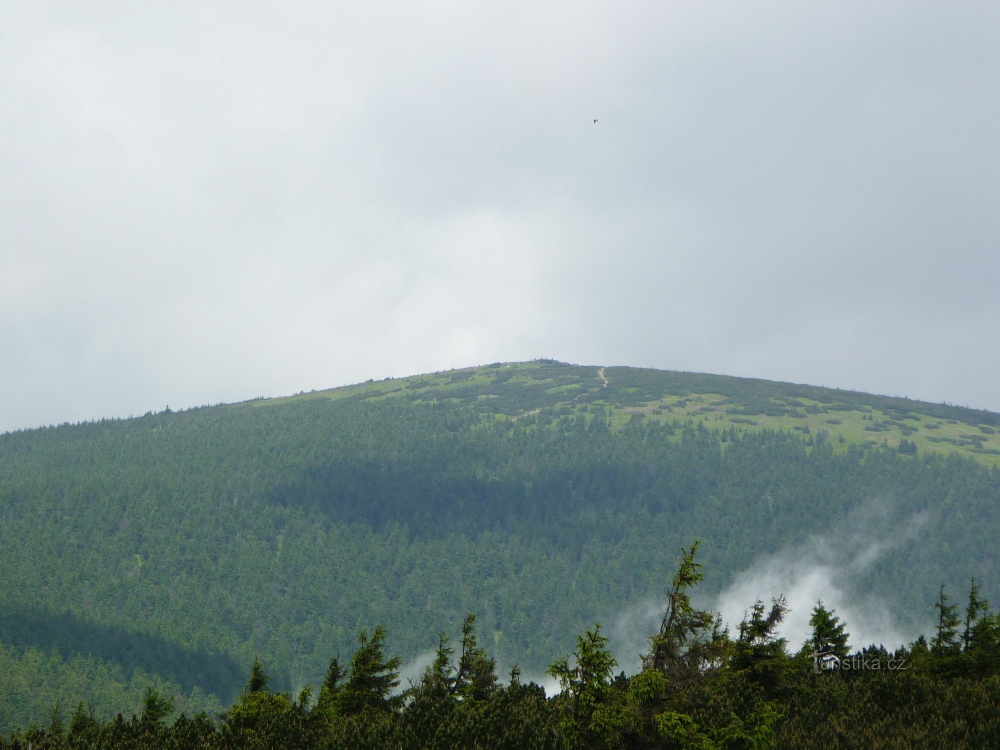 Keprník 1422 meter boven zeeniveau van Červená hora 1337 meter hoog