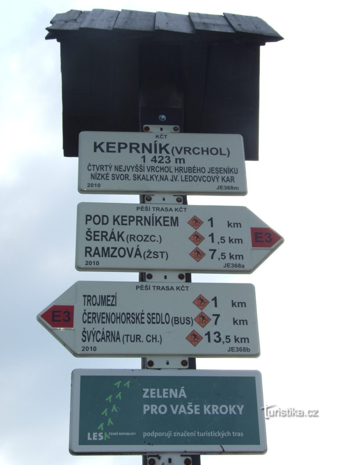 Keprník (peak), signpost