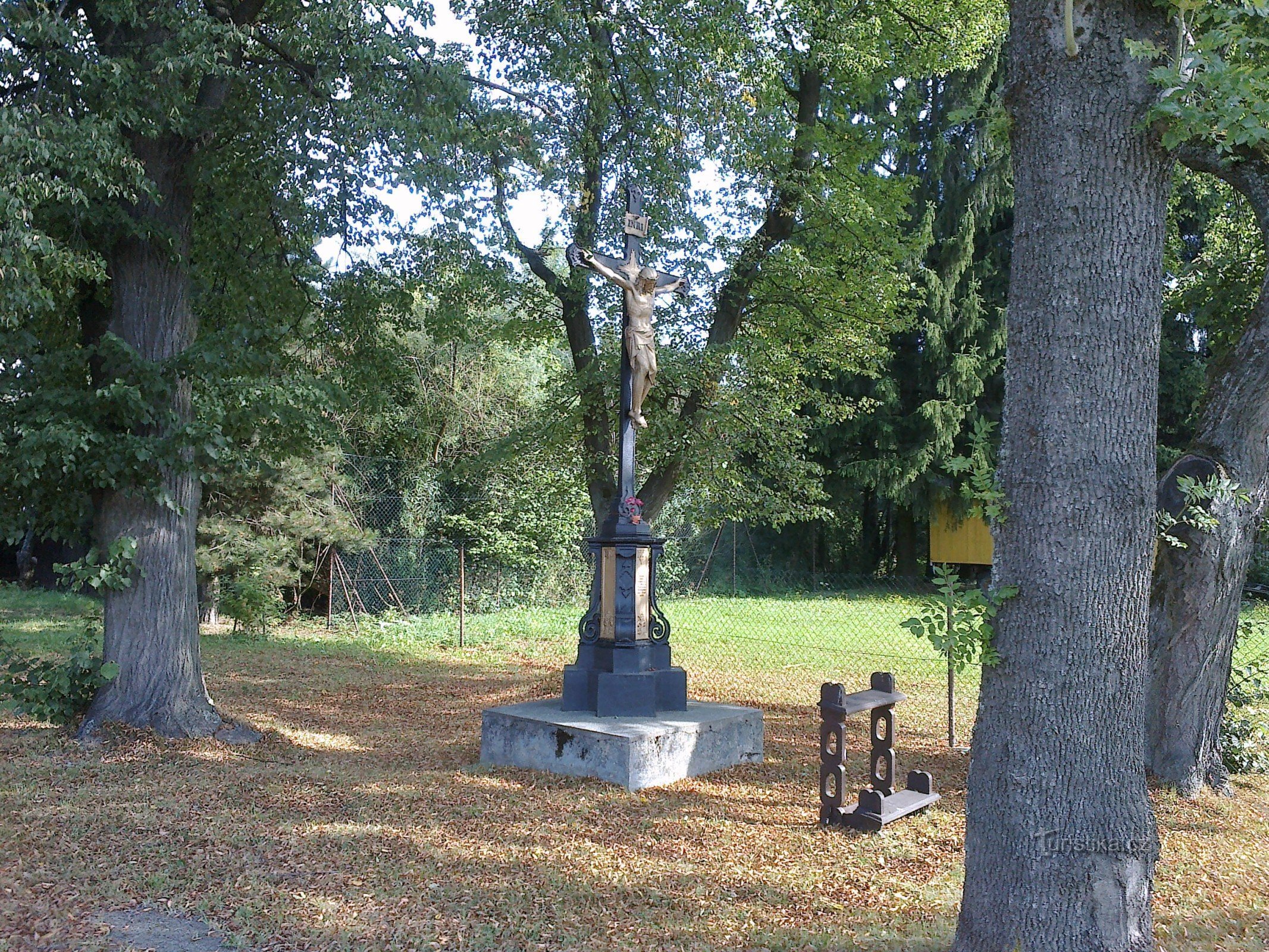 A genoux dans le parc