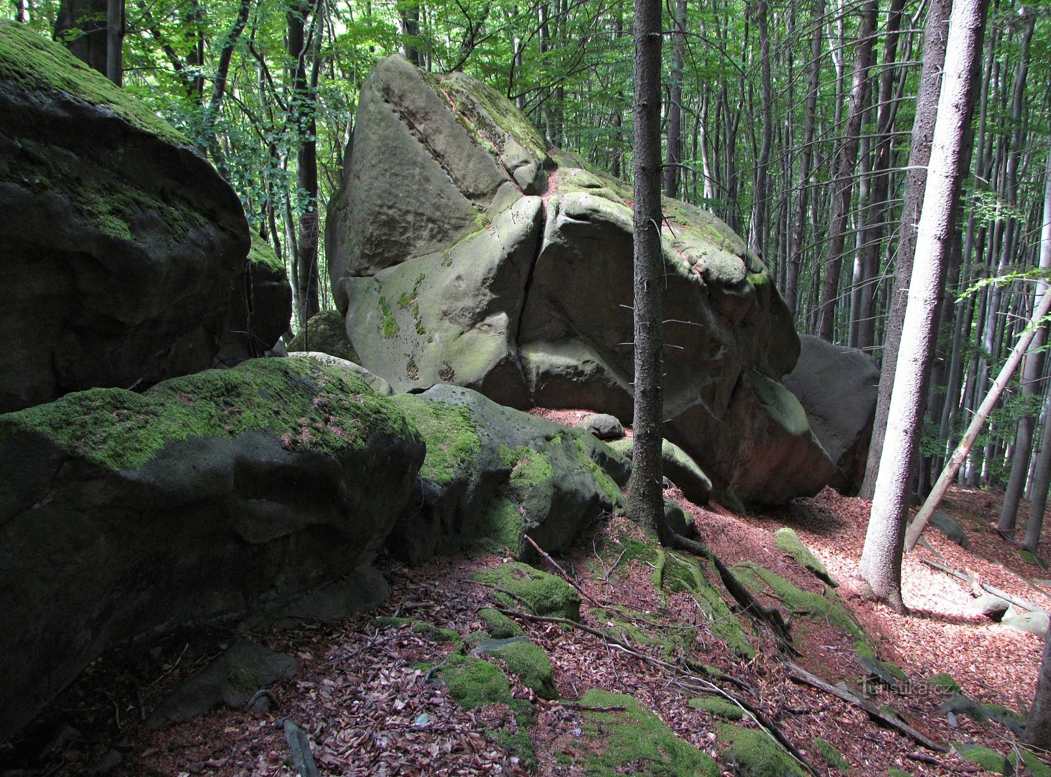 Klenovský skály - Jazévky i Chimney