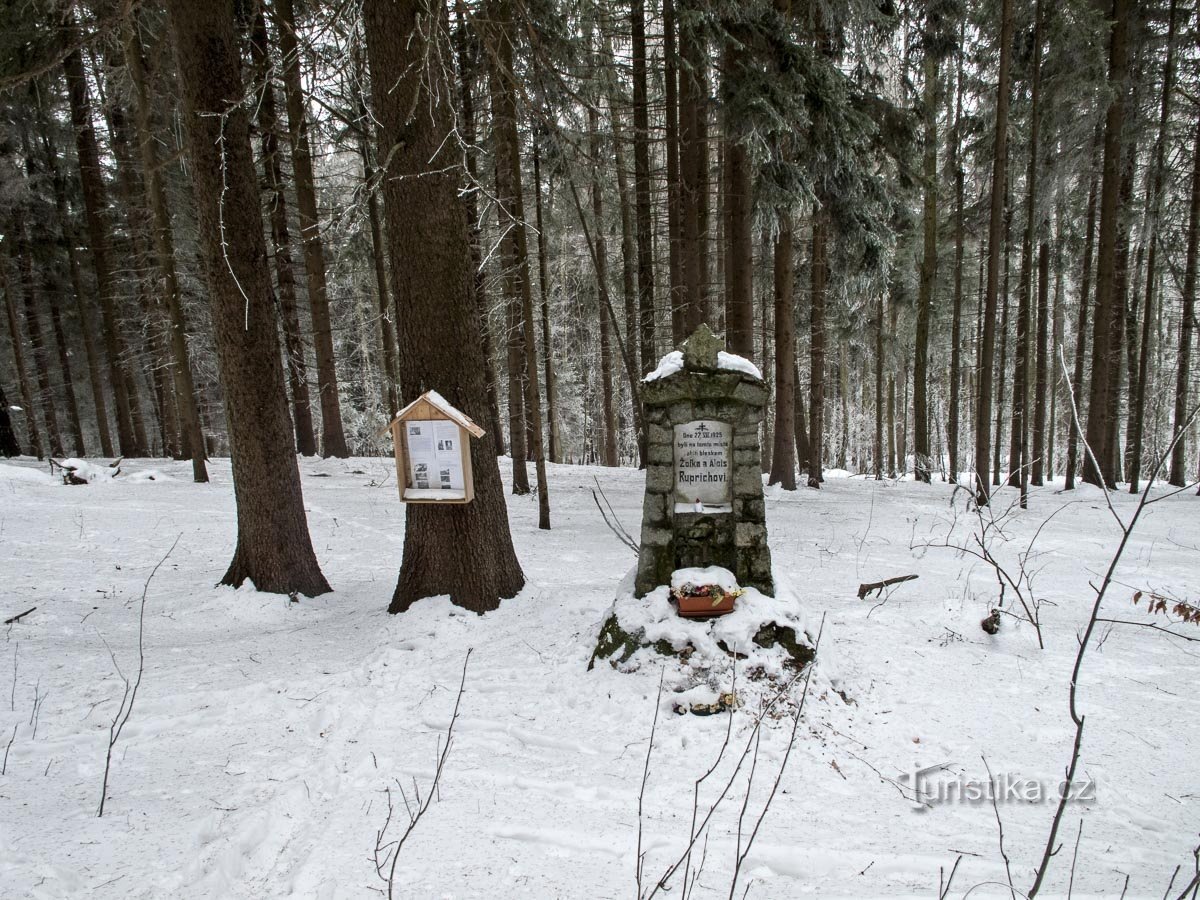 Autour du monument après l'autoroute d'hiver