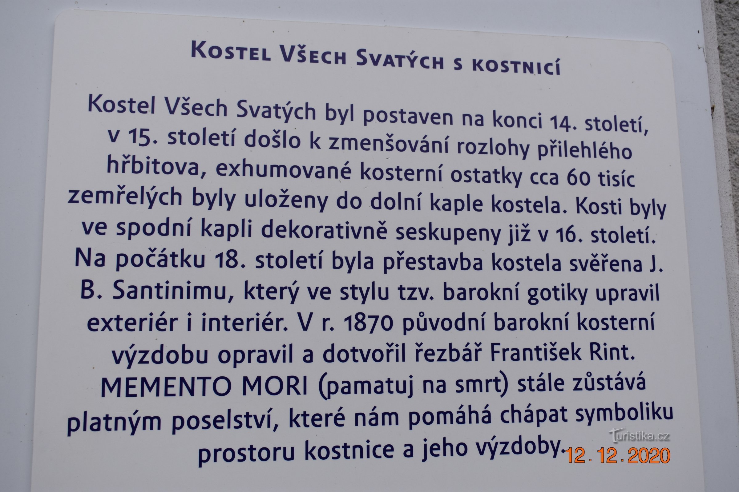 Crkva Uznesenja Djevice Marije i Svetog Ivana Krstitelja, Crkva Svih Svetih i Konstanza, Sedlec