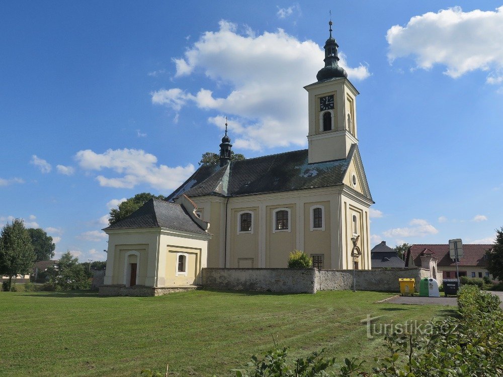 kostel Narození sv. Jana Křtitele (pohled od severozápadu)