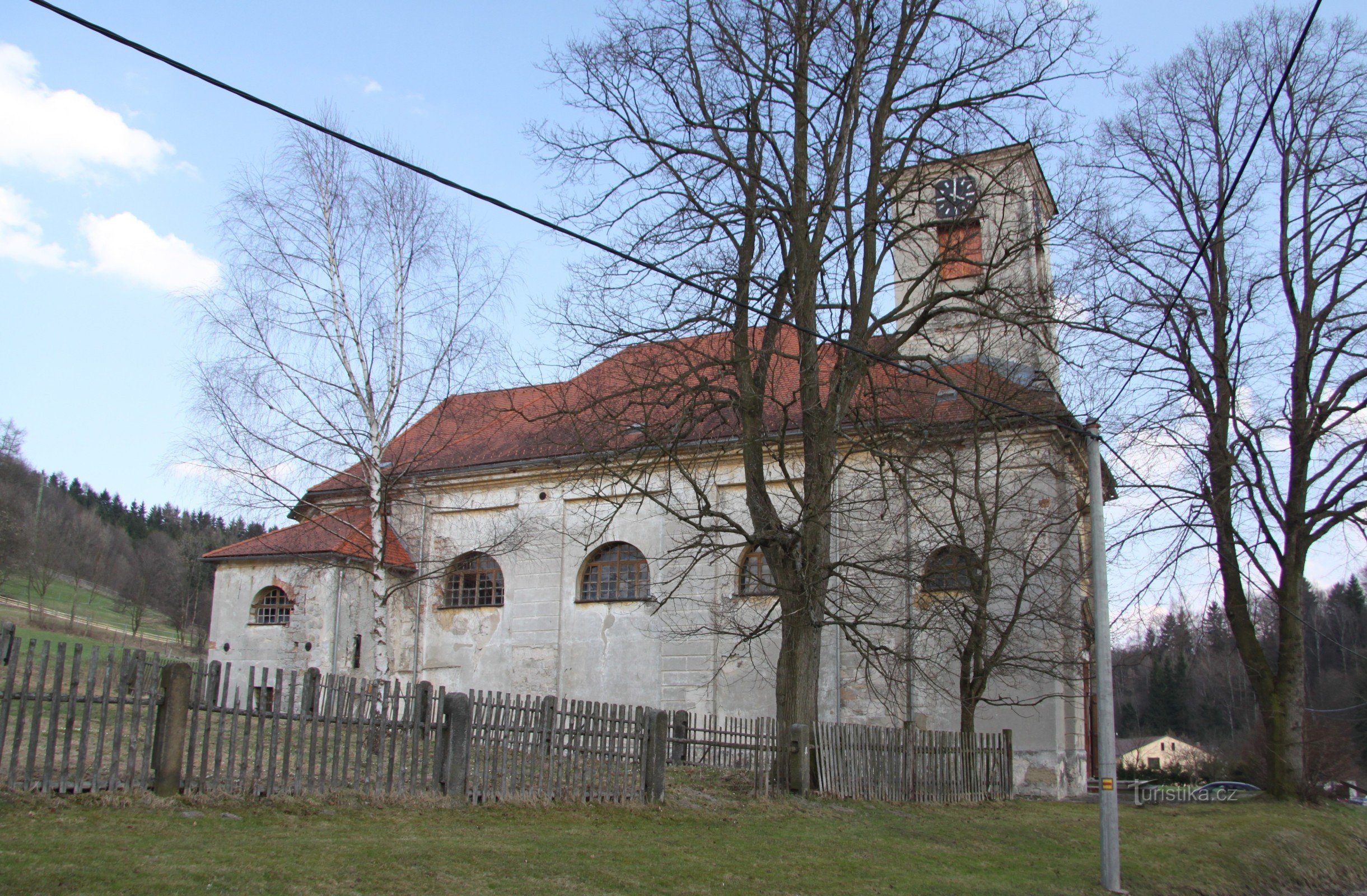 Kyrkan av Ascension of St. Korsar i Adršpach