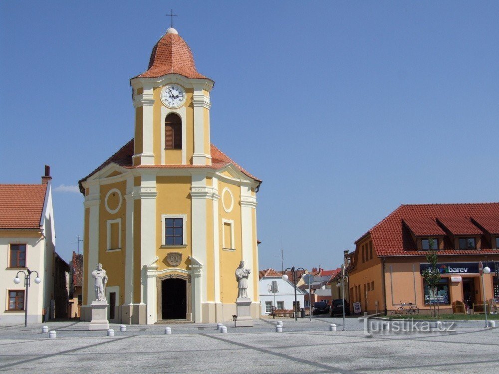 templom Szent Bartholomew Veselí nad Moravouban