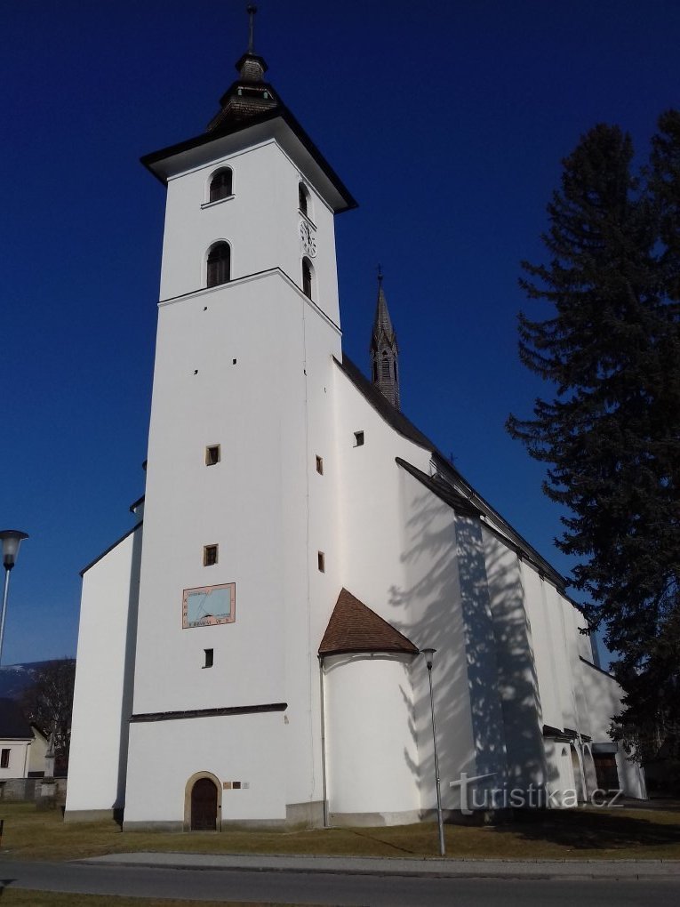 kirche st. Johannes der Täufer in Velké Losiny (Haltestelle Nr. 1)