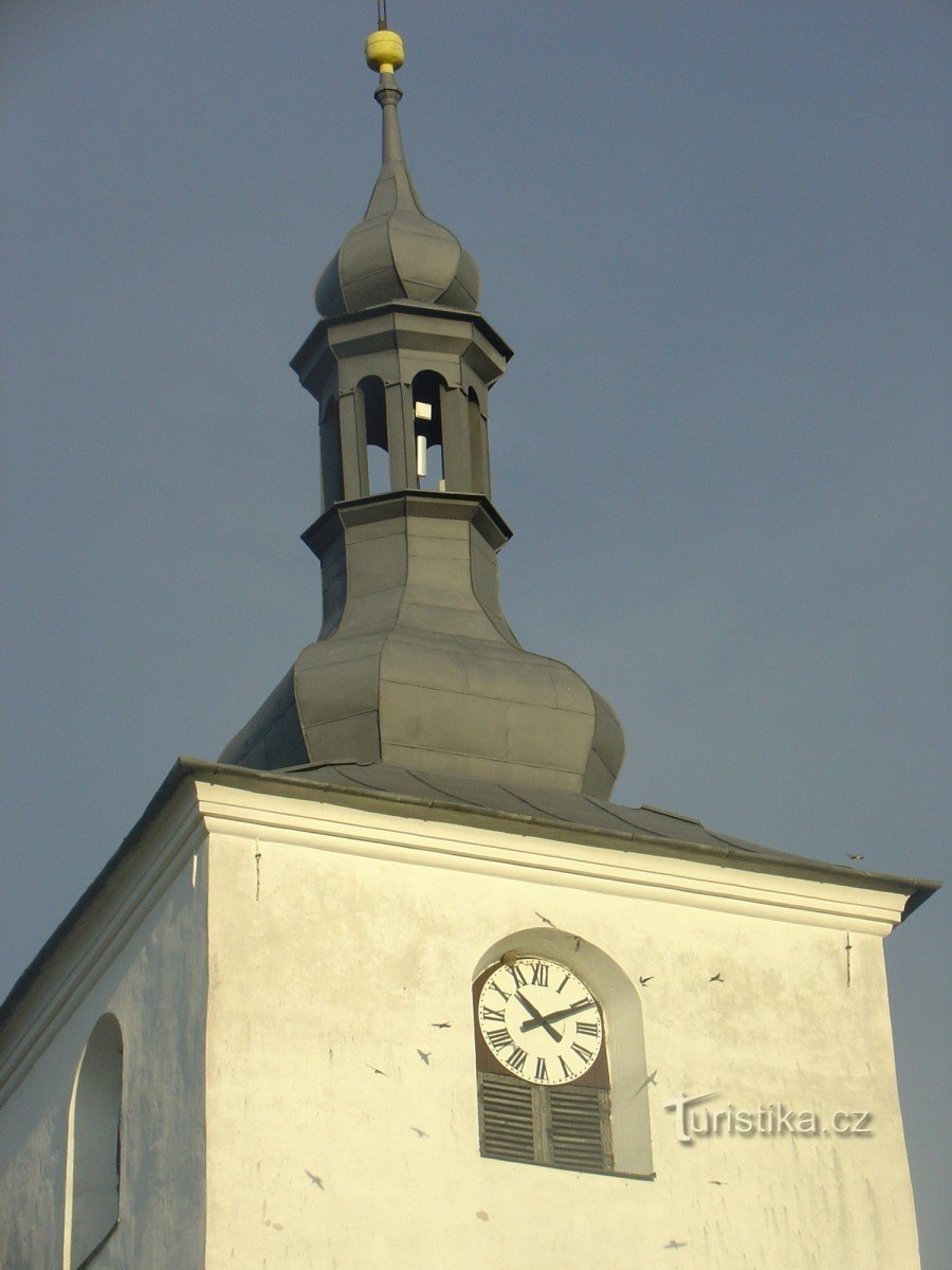 Cerkev sv. Linhartka: Pogled s Hrušk