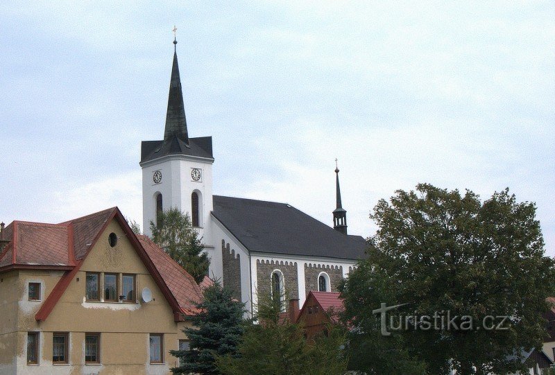 Église de St. Vita - vue depuis le téléski
