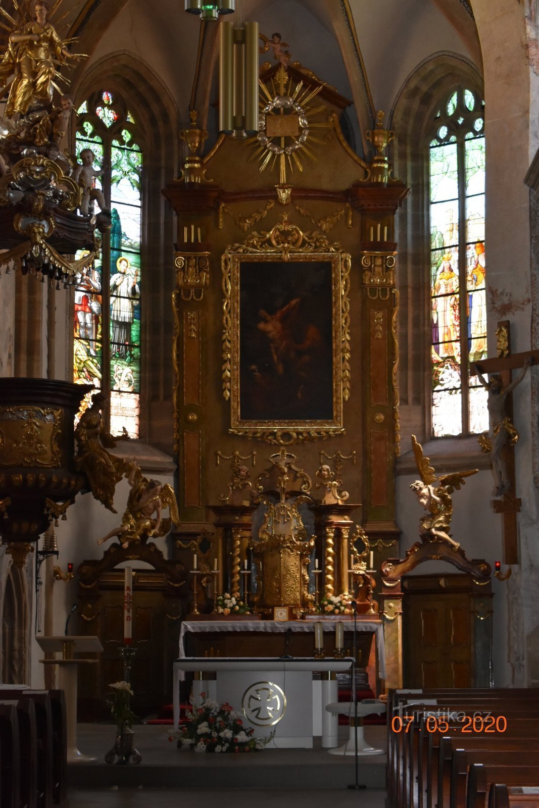 Kyrkan Saint Bartholomew i Pardubice