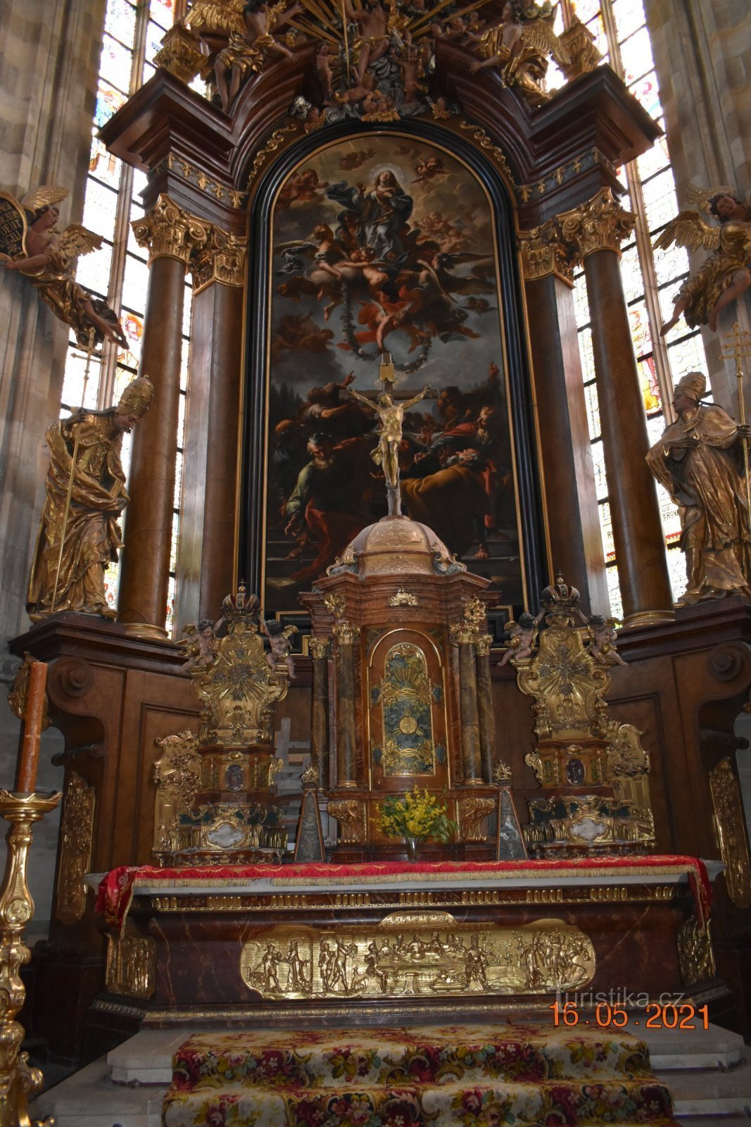 Kostel svatého Vavřince ve Vysokém Mýtě s obrazem Petra Brandla