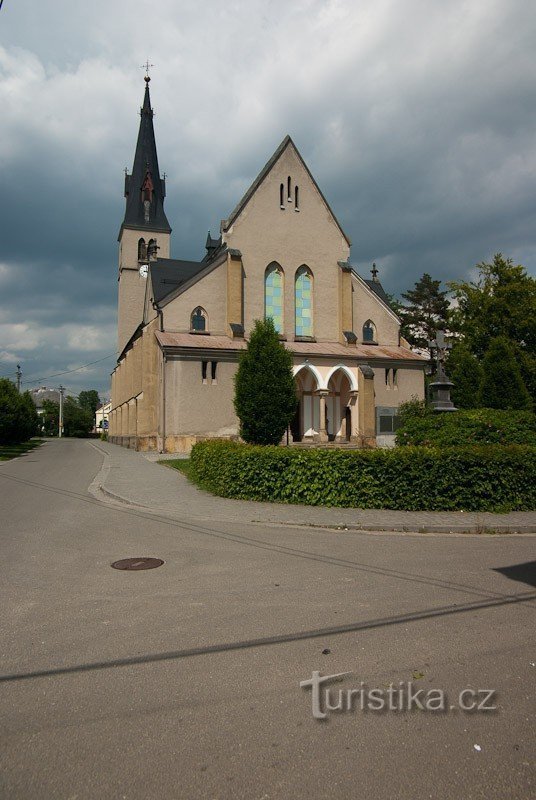 Kerk in Rapotín in marmervorm