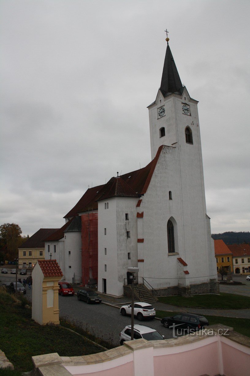 Church in the town of Pacov