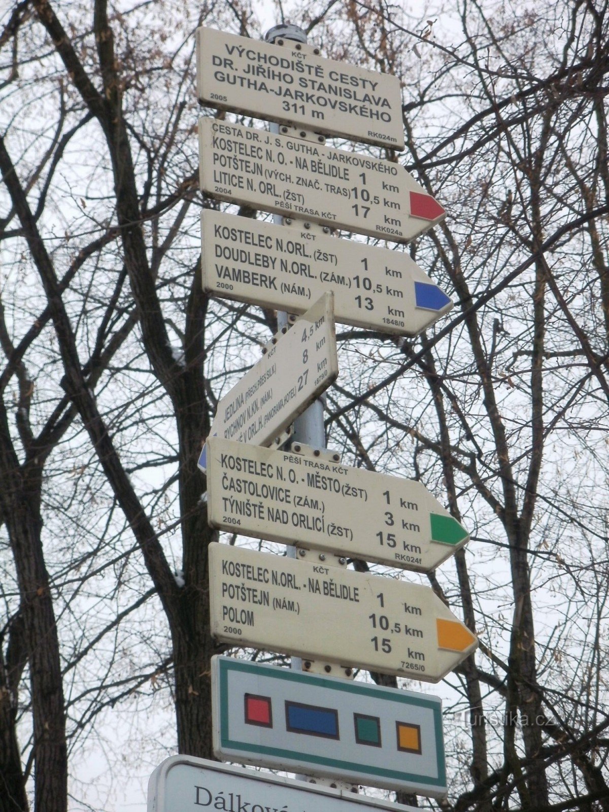 Kostelec nad Orlicí - il principale cartello turistico