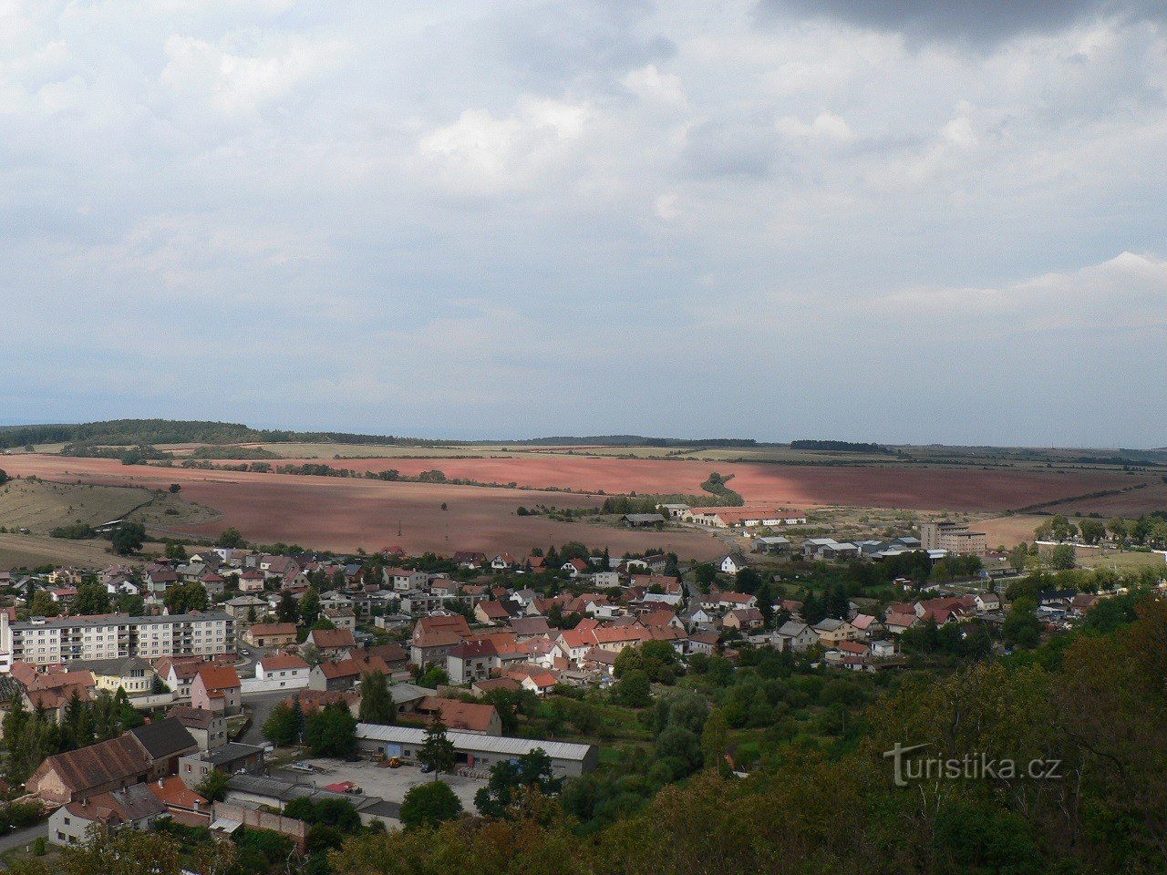 Kostelní vrch, widok z wieży widokowej na zachód