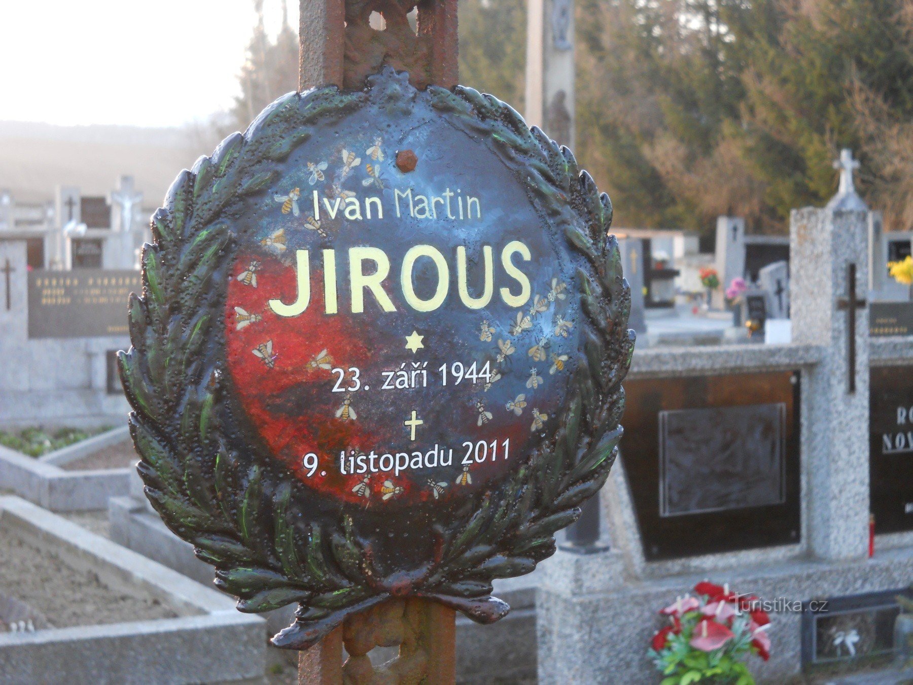 Kostelní Vydří - mormântul lui Ivan Martin Jirous