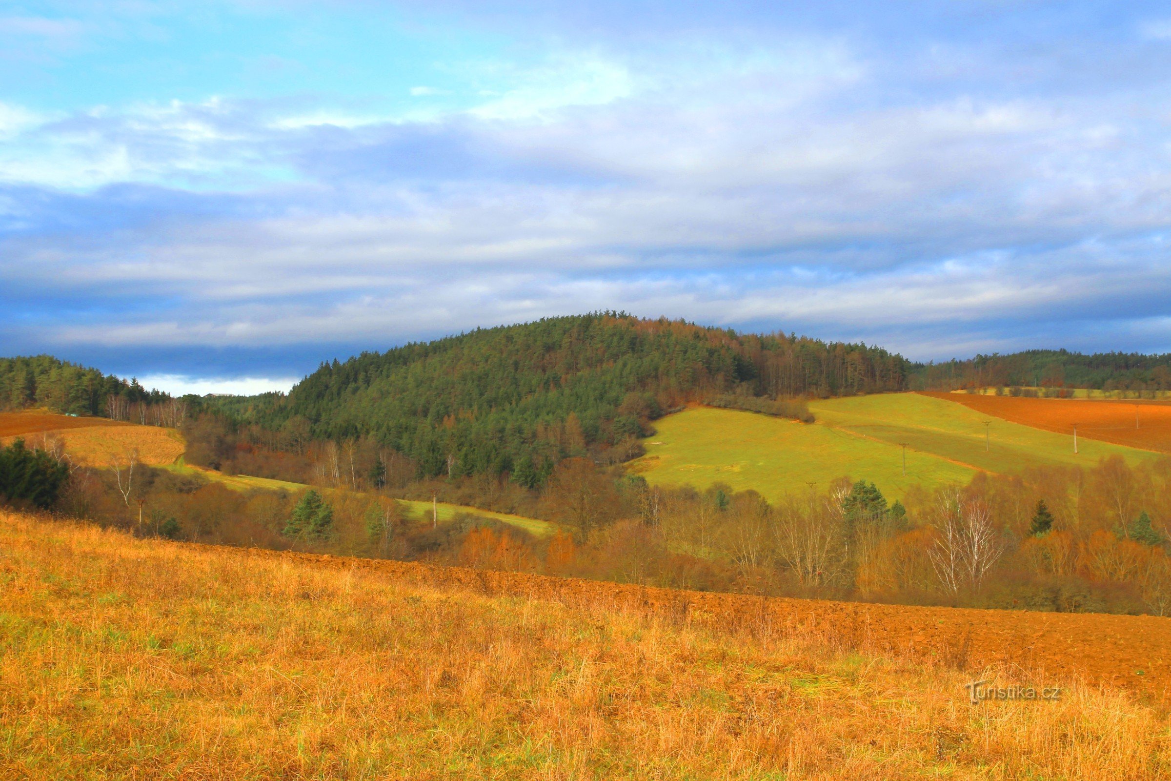 Kozlí potok under the wooded Na Jarnícé hill