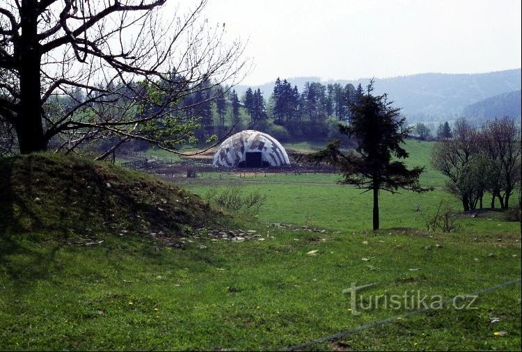 Cow Mountain: sulla strada per il cartello puoi vedere questa stalla piuttosto strana.