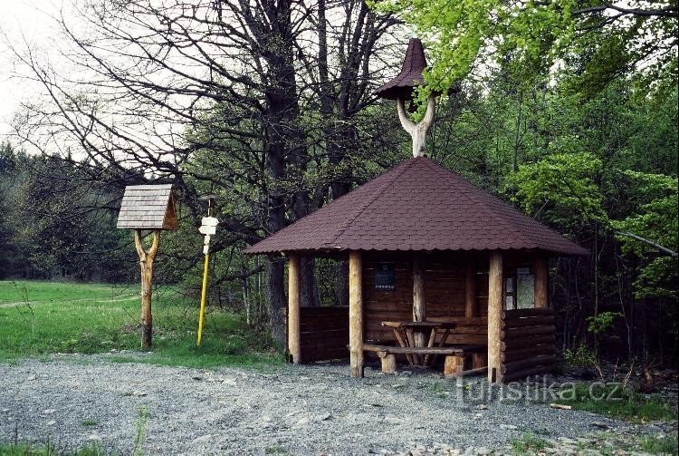 Kraví hora: Útjelző körülbelül 500 méterre a Kraví hora tetejétől.