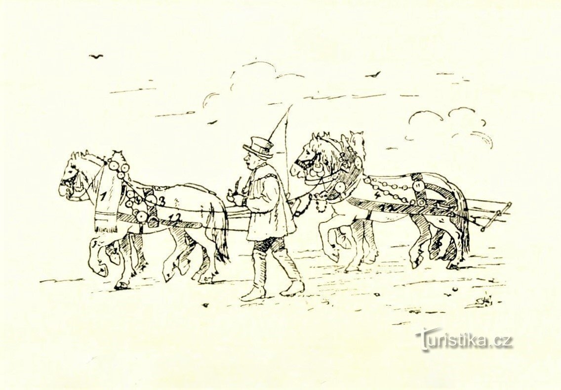 Kresba typického českého formana z knihy Aloise Jiráska 