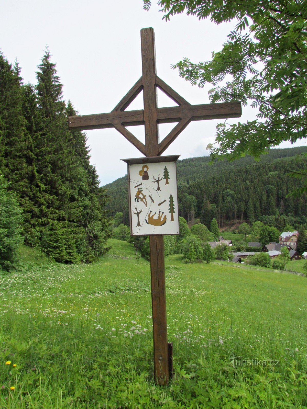 Cross with the image of tragedy