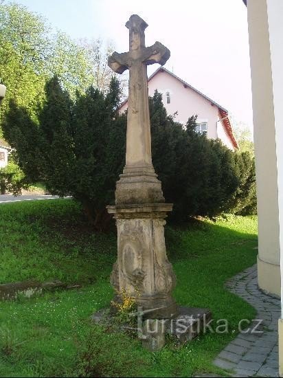 cross at the church in front of the branch gate