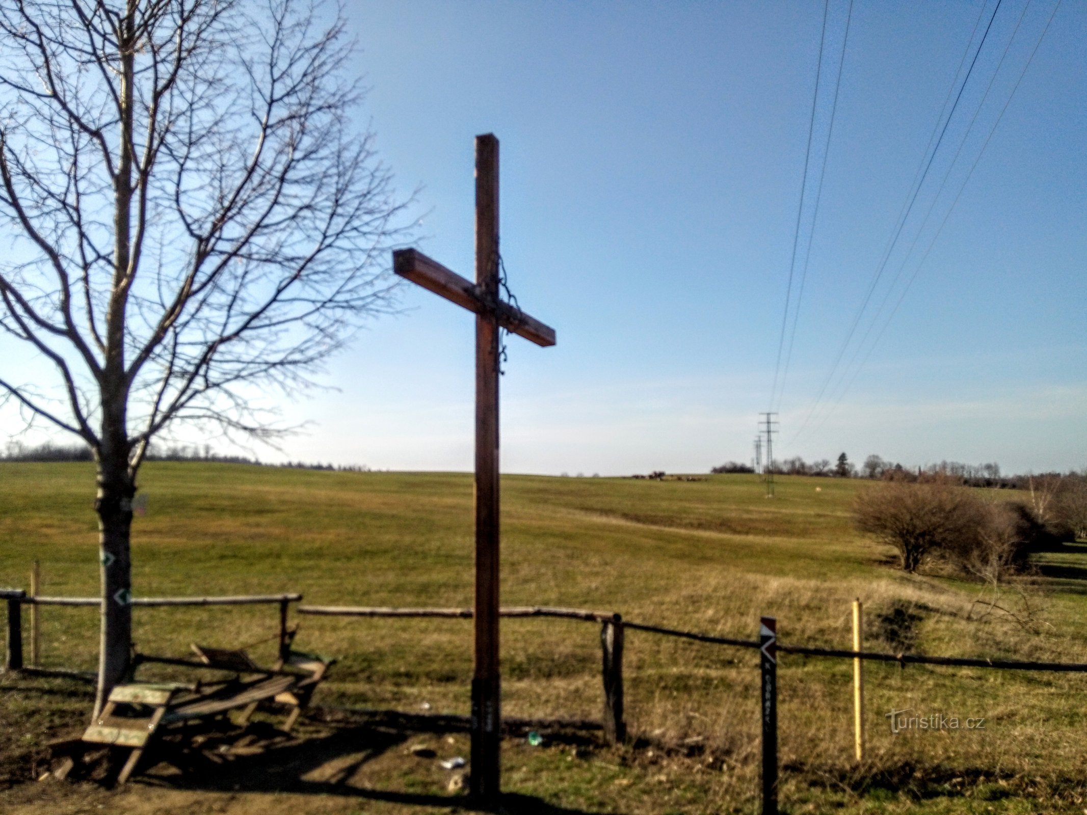 The cross at the crossroads by the lookout tower