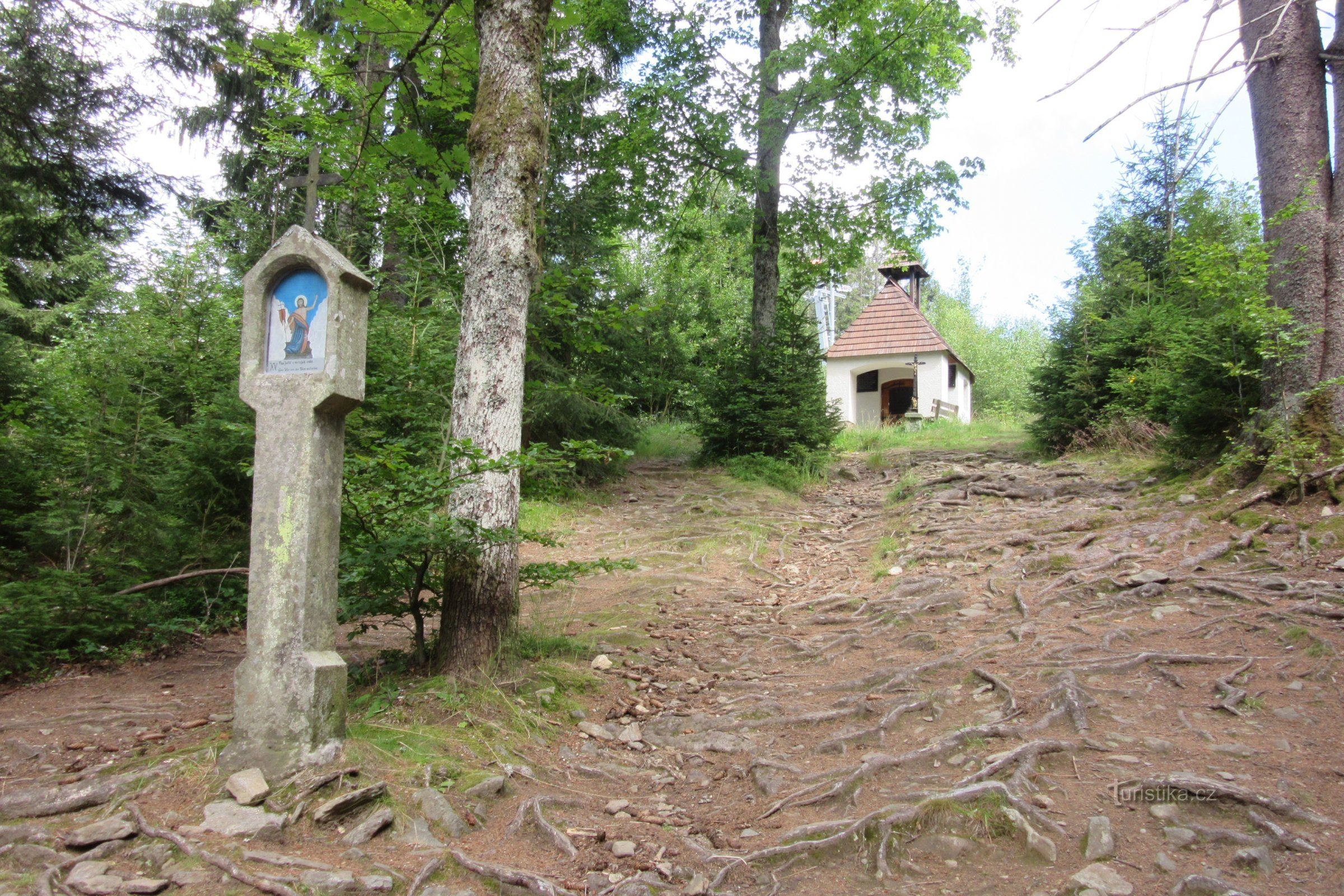 Stations of the Cross with the chapel of St. Anne