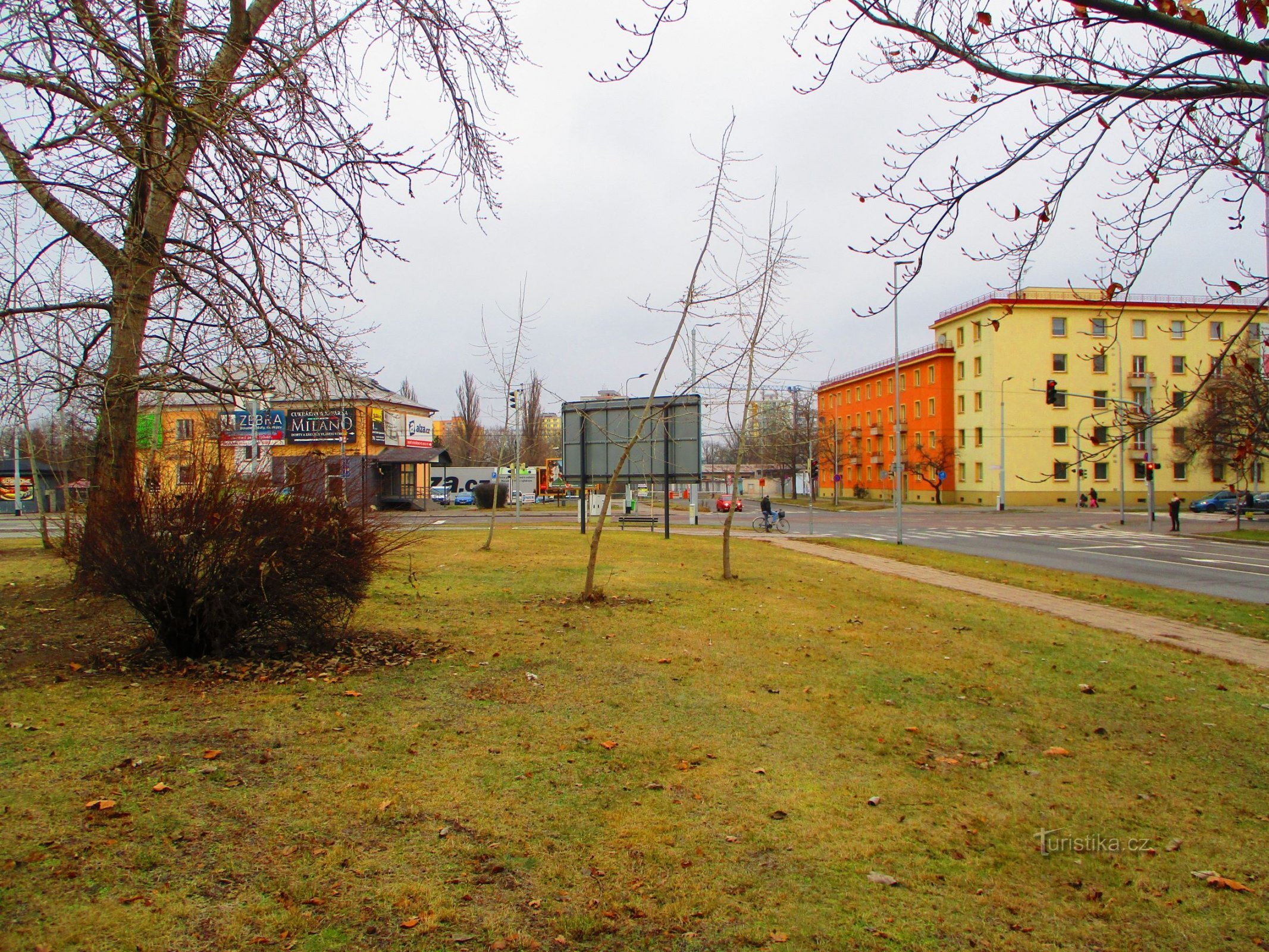 Korsningen mellan Palackého Street och Hlaváčova Street (Pardubice, 12.1.2022)