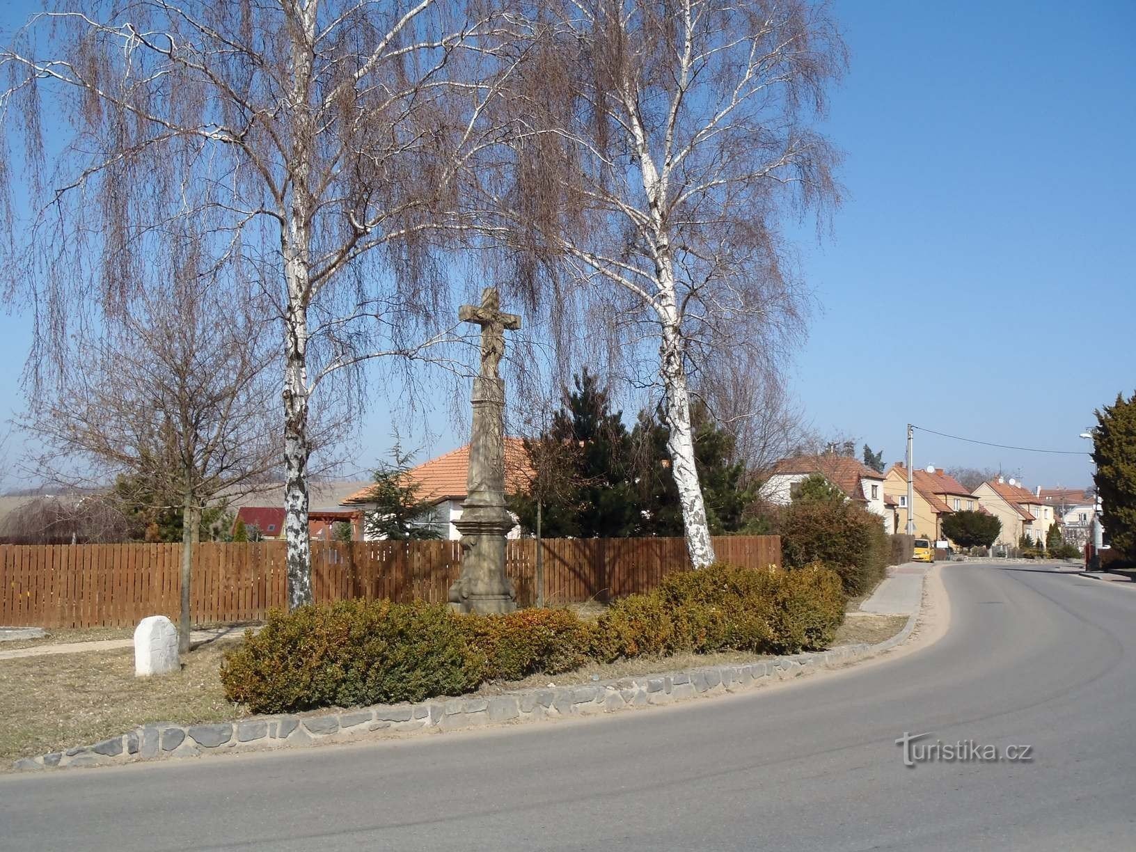 Cross stone and baroque cross in Sivice - 17.3.2012