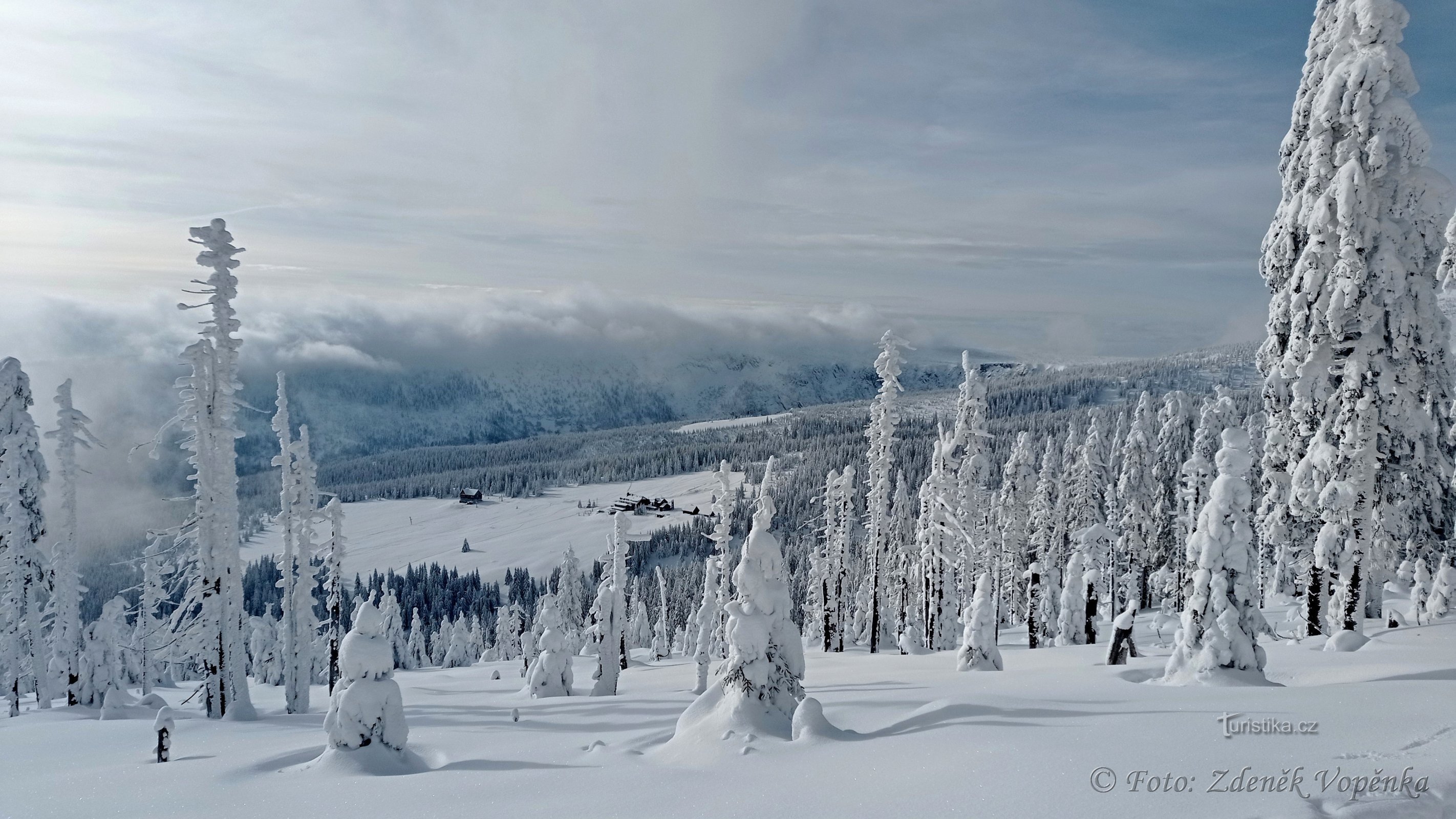 Giant mountains in winter.