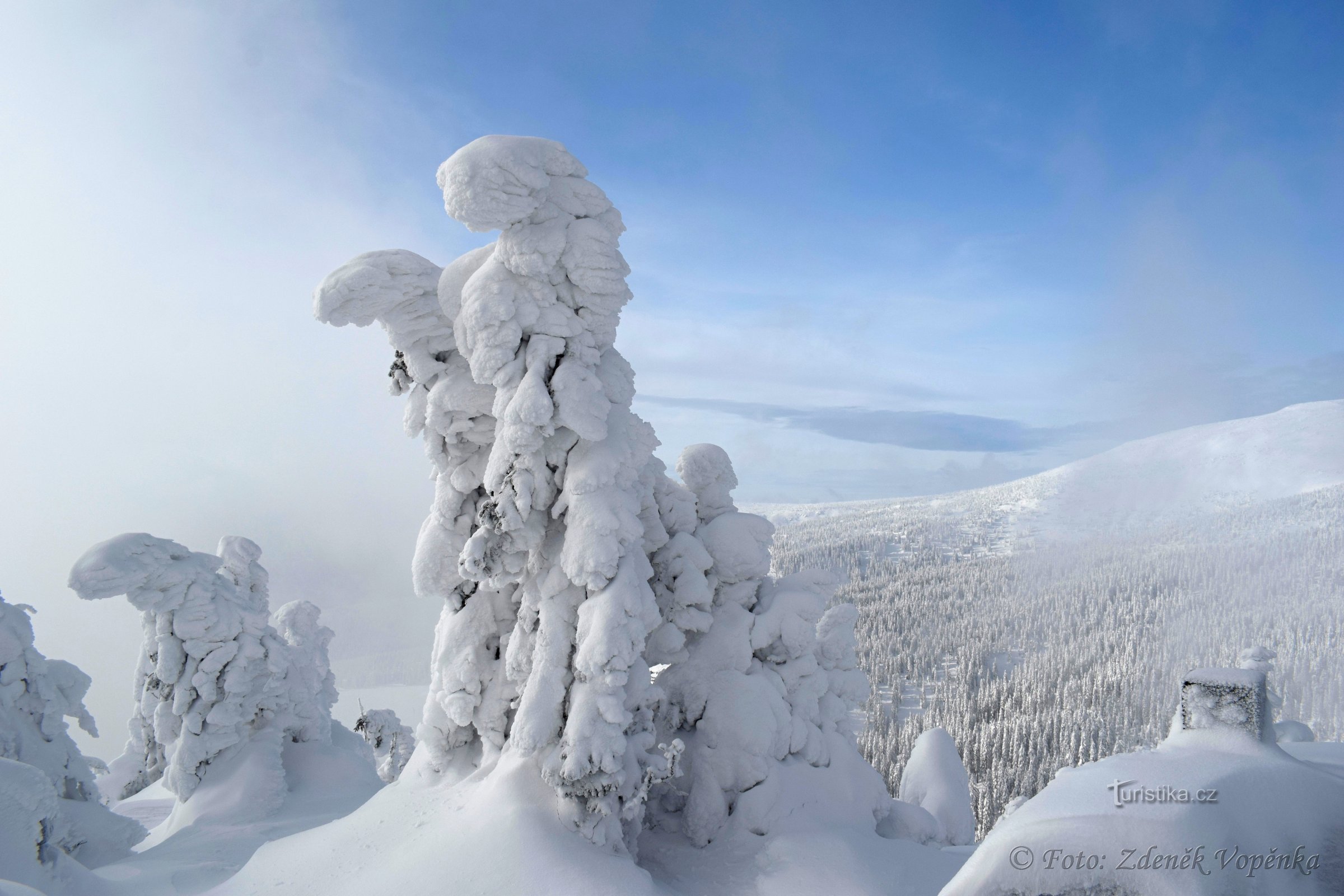 Montagnes géantes en hiver.