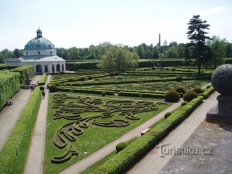 Kroměříž, jardín de flores