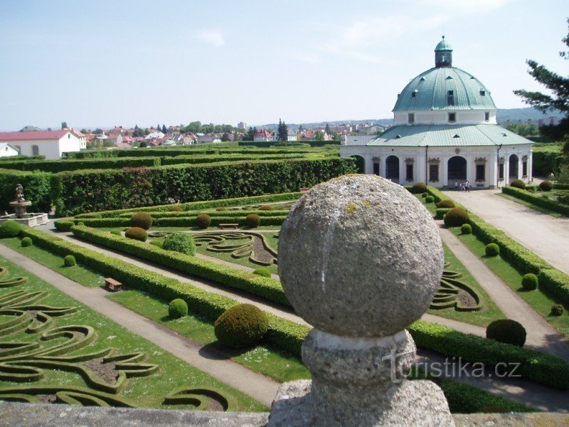 Kroměříž, jardin de fleurs