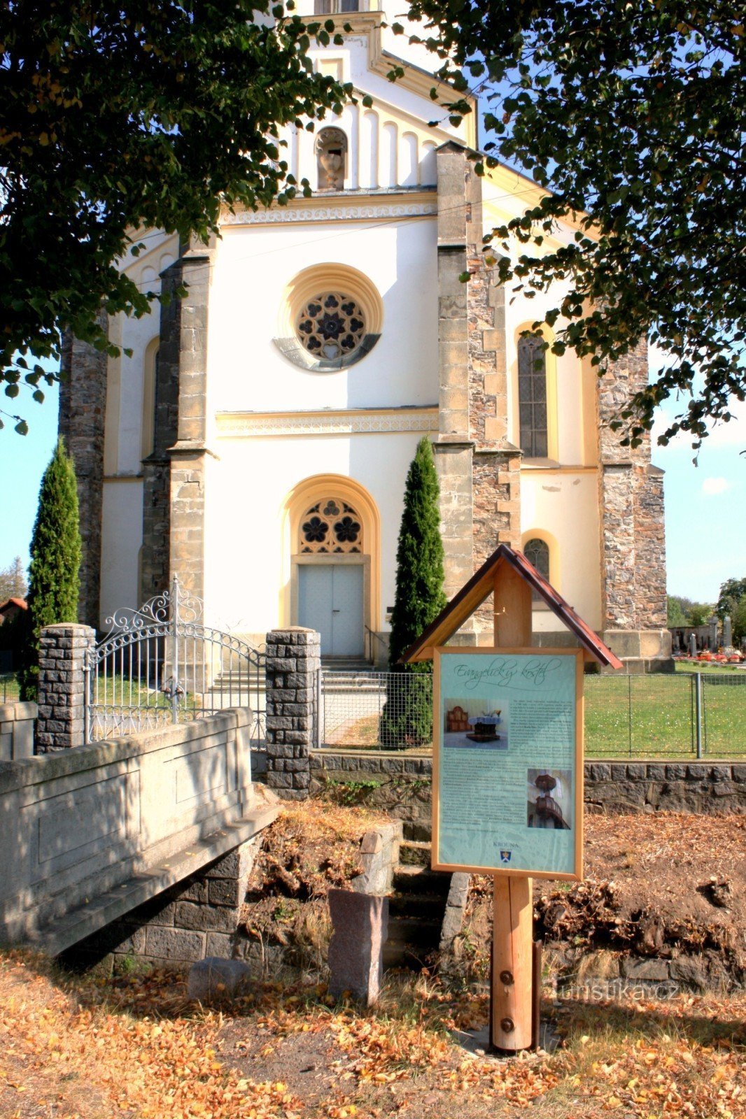 Krouna - evangelical church, entrance part