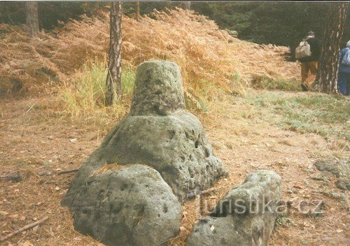 Pietra battesimale vicina nella foresta...