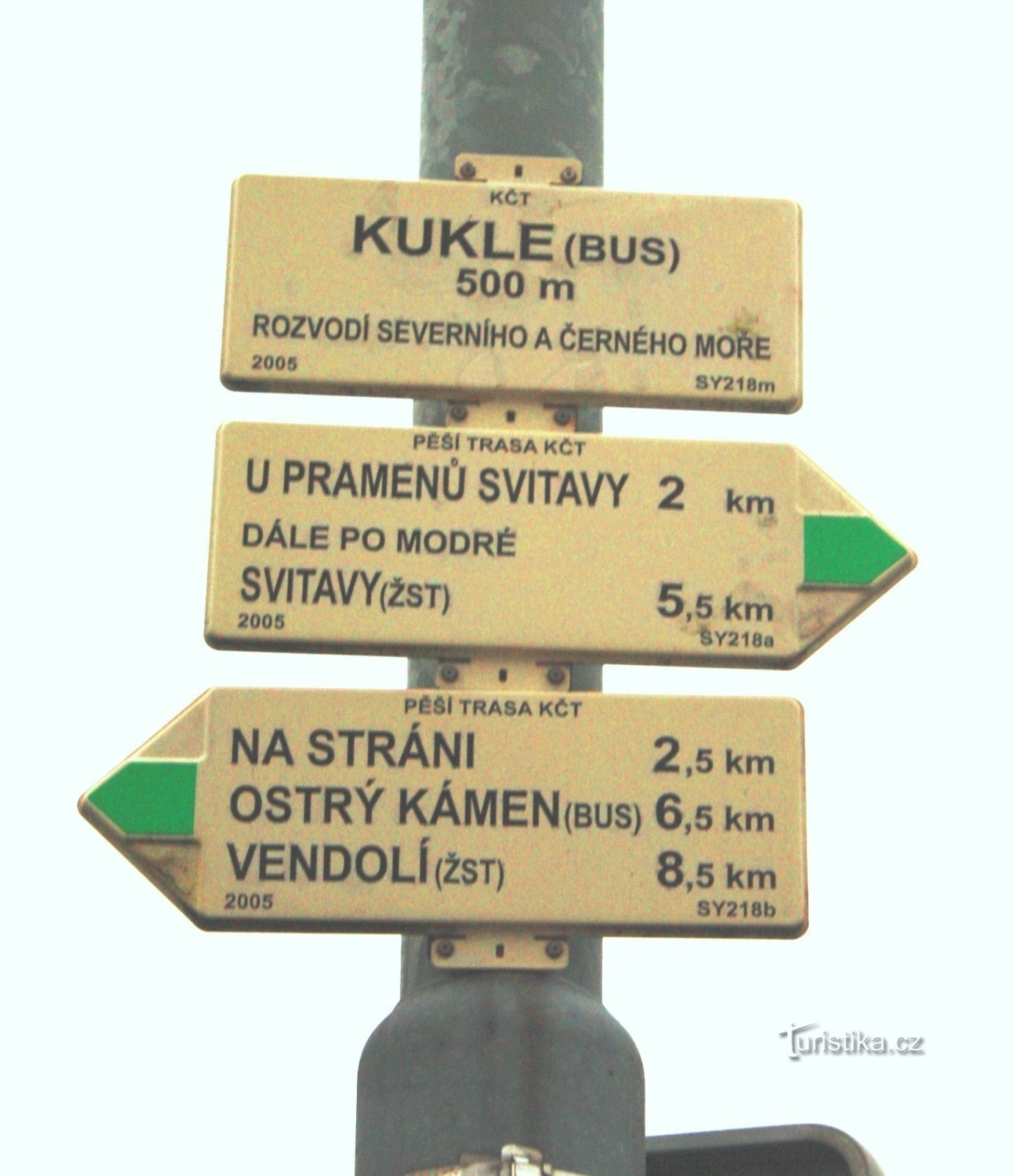 Kukle - turistický směrovník