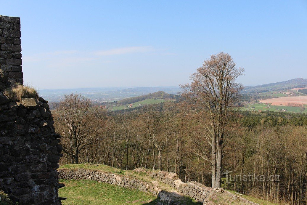 Kumburk, vista dal castello a Bradlec