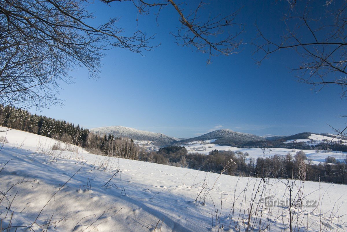 Kunčická hora, wzgórze Kuní i Větrov