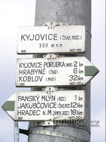 Kyjovice - križišče: Kyjovice - križišče - detajl
