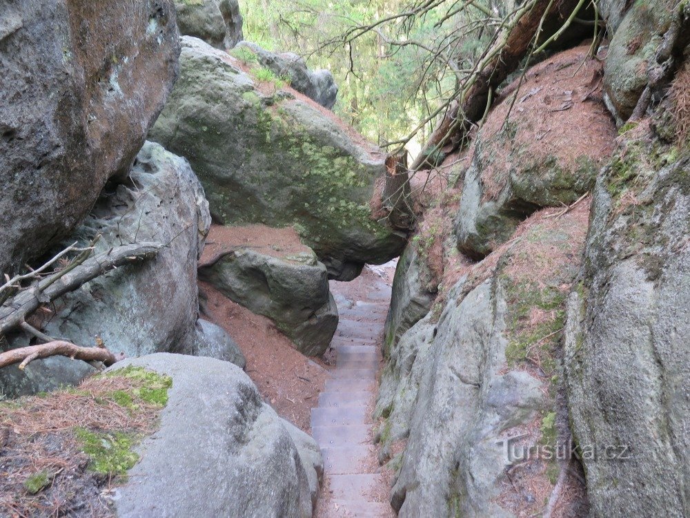 Sendero de roca Kyjovská en el Parque Nacional České Švýcarsko