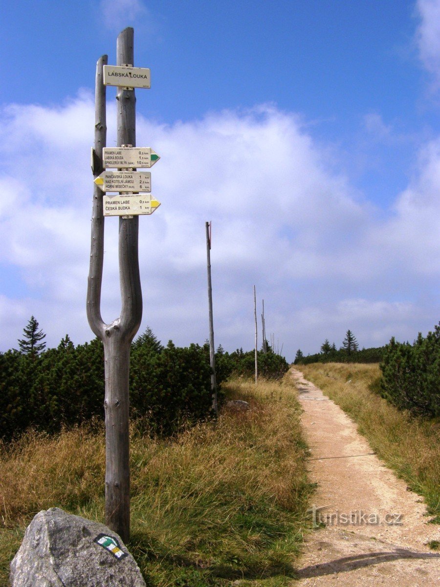 Labská louka - rozcestí