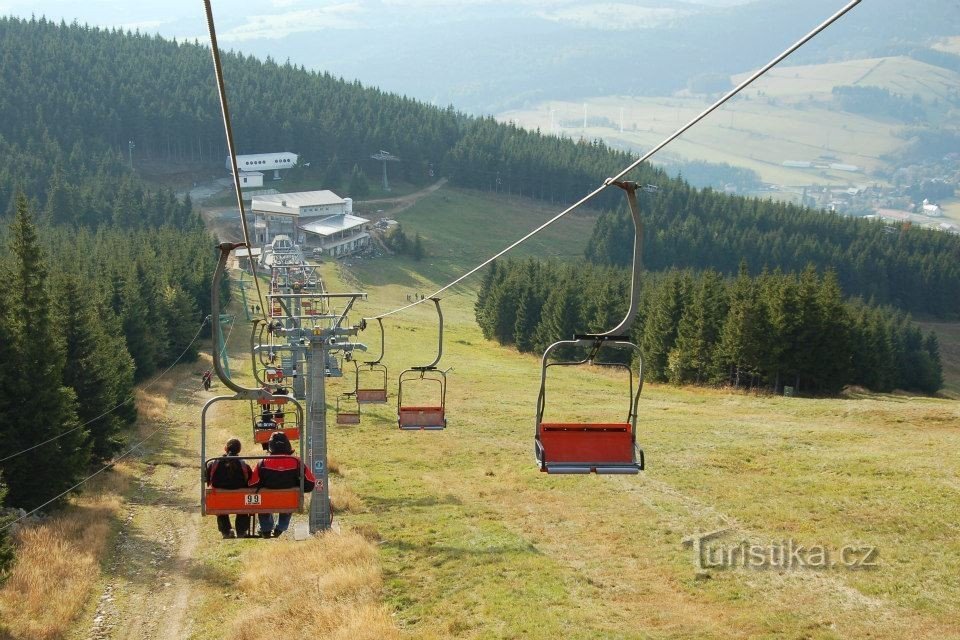 cable car from Šerák