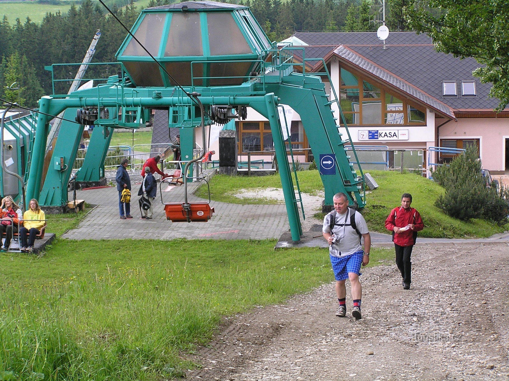 By cable car or on foot.