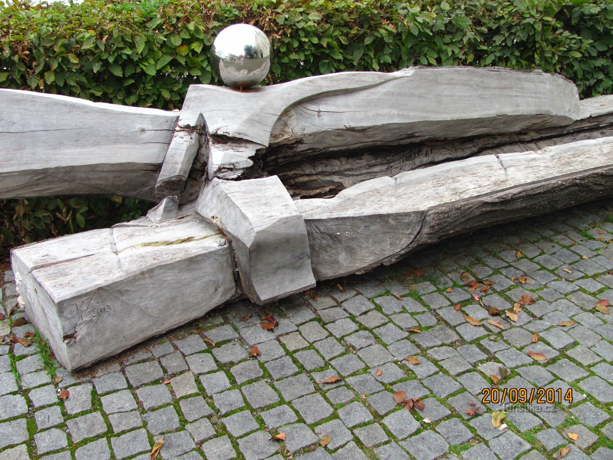 A bench on the square in Klimkovice