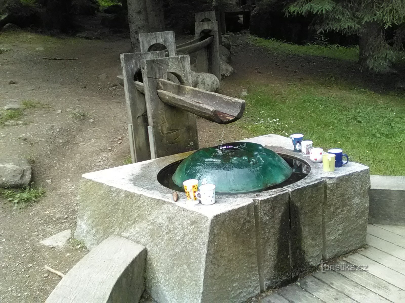 The healing spring at the Hauswald Chapel