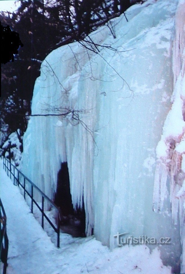 Cascade de glace, photo du panneau d'information