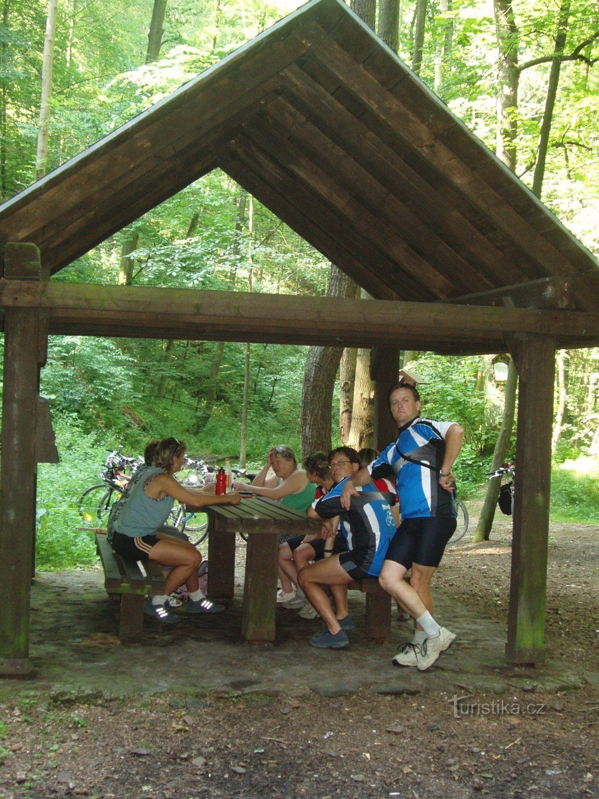 Gazebo del bosque cerca de manantiales